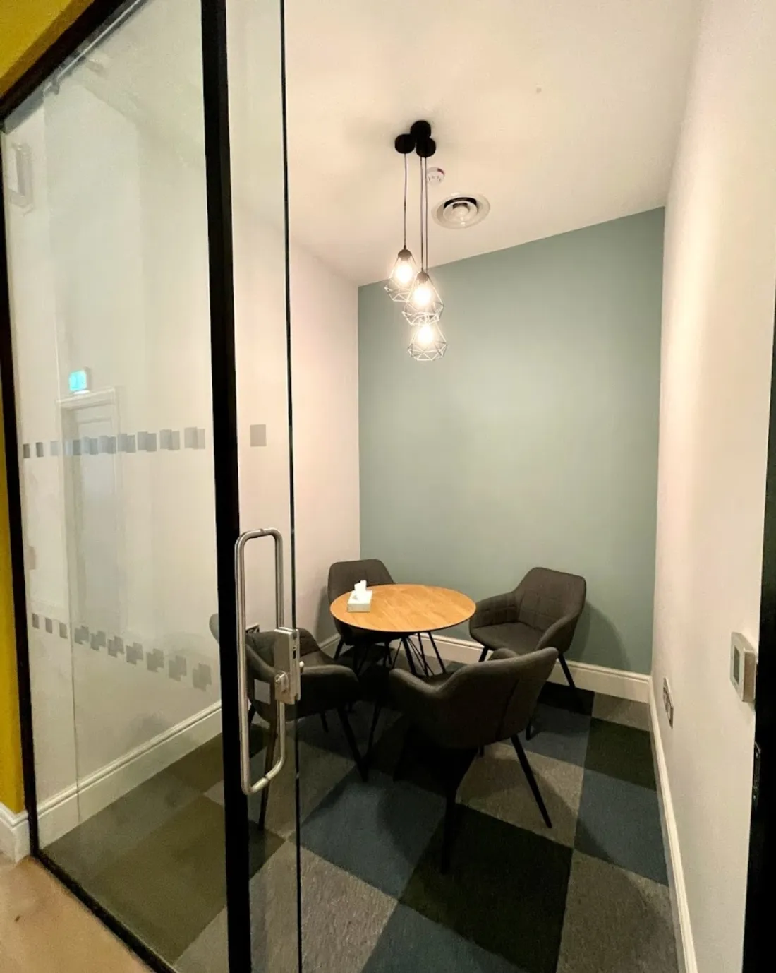 A private consultation room at the AllCampus UK office in Derby.